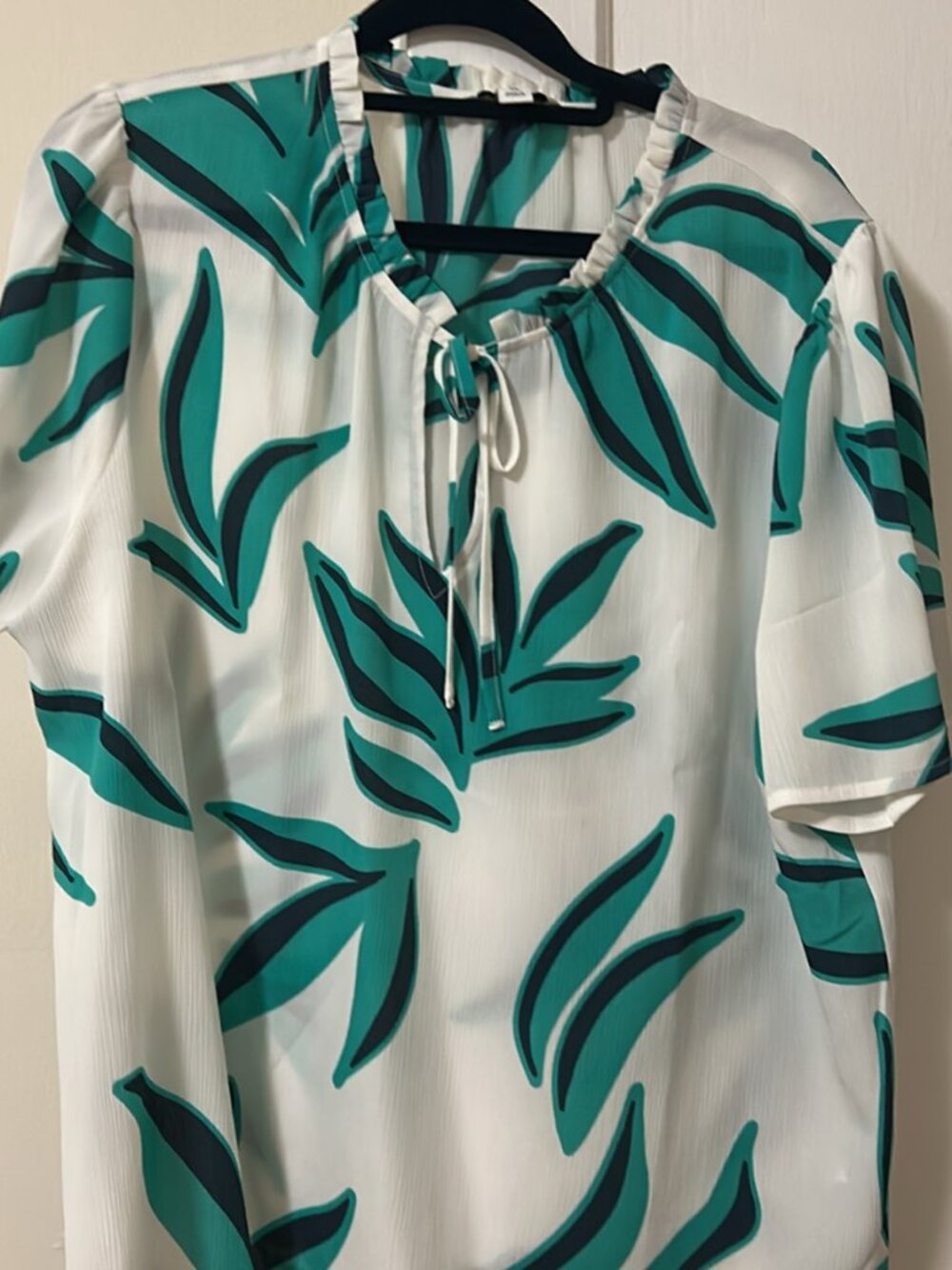 Nine West Tropical Print Blouse XL